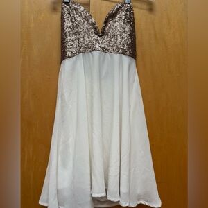 Tobi Brown and White Sequin Mini Dress